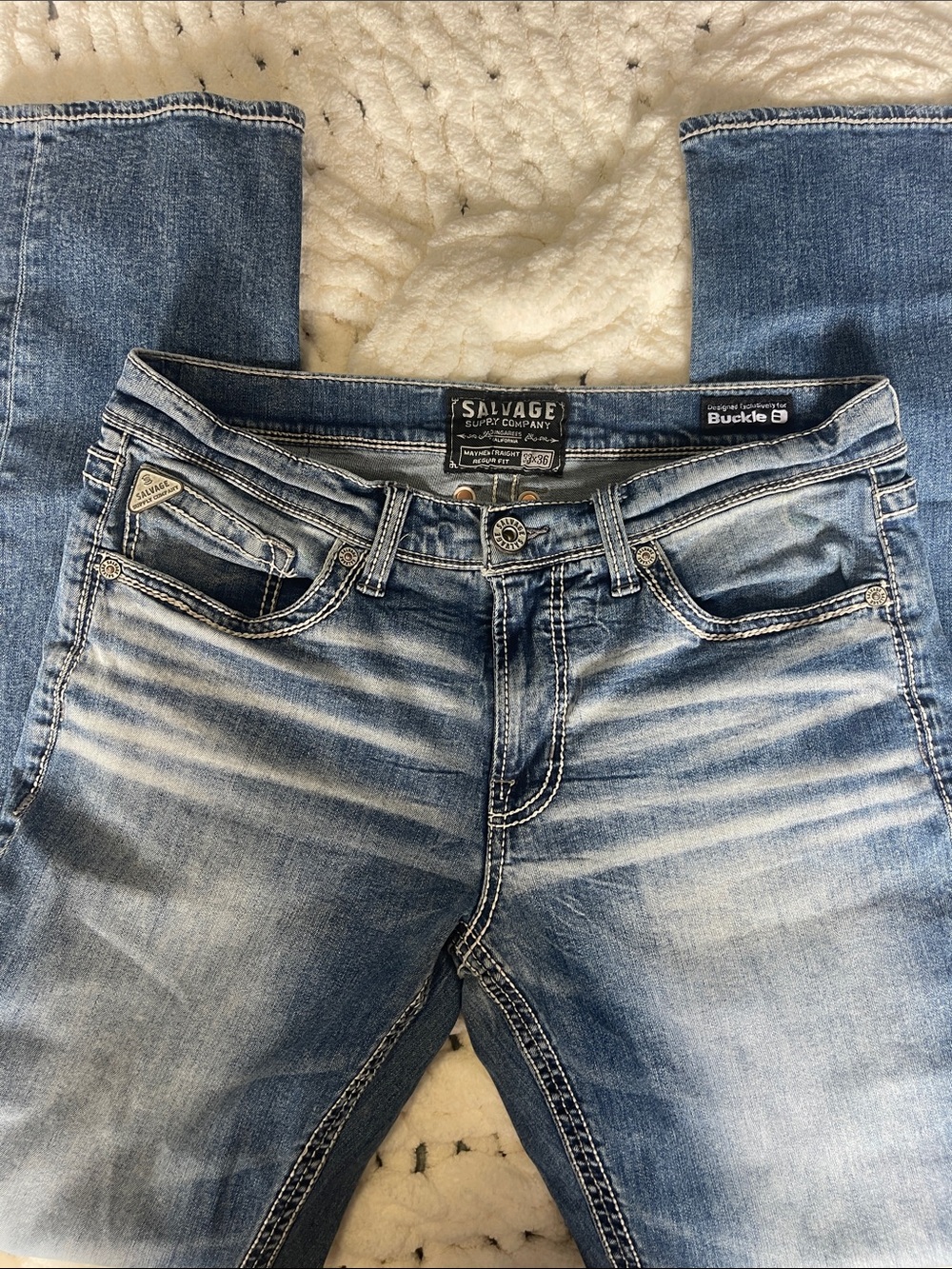 Salvage Jeans Men’s size 33 Medium Blue Mayhem Straight Regular Fit - Picture 3 of 6